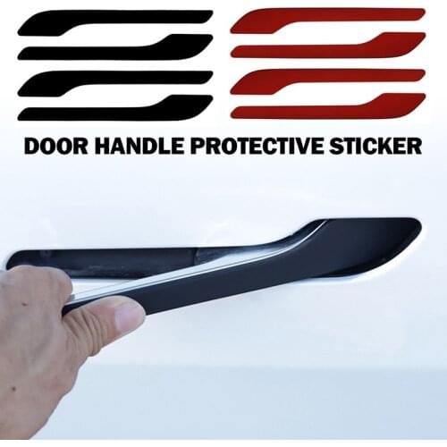 For Tesla Model 3 Model Y Car Door Handle Trim Anti-Scratch Strip Protector Sticker Auto Exterior Modification 4pcs/Set
