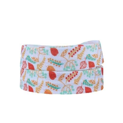 FLRA ElasticNew autumn leaves heat transfer printing foe, wholeale foldover elastic