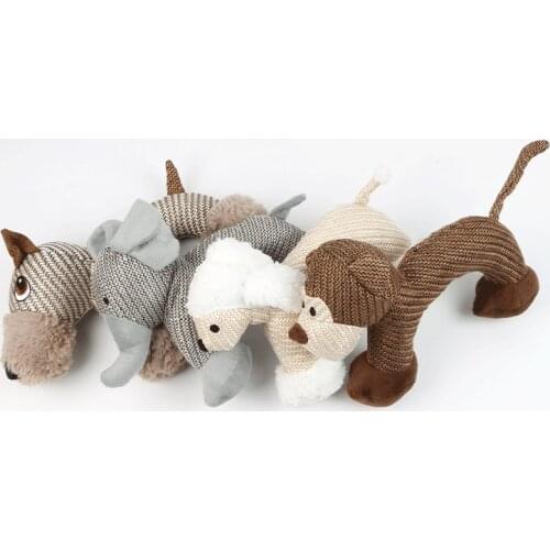 4 Animals Shapes Pet Squeaker Toys for Small Medium Dogs Bite Resistant Linen Puppy Dog Chew Toy Chihuahua Mascotas Accessories