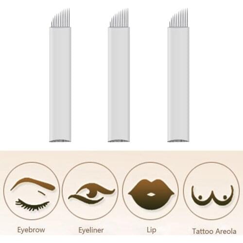 Blades 11Pin 3D Embroidery Sterilized Stainless Steel Permanent Makeup Needles For Eyebrow Lip Embroidery Microblading Supplies