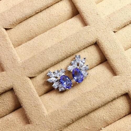 The Best Gift for Your loved wife Tanzanite Earring Natural And Real 925 sterling silver Tanzanite Earring