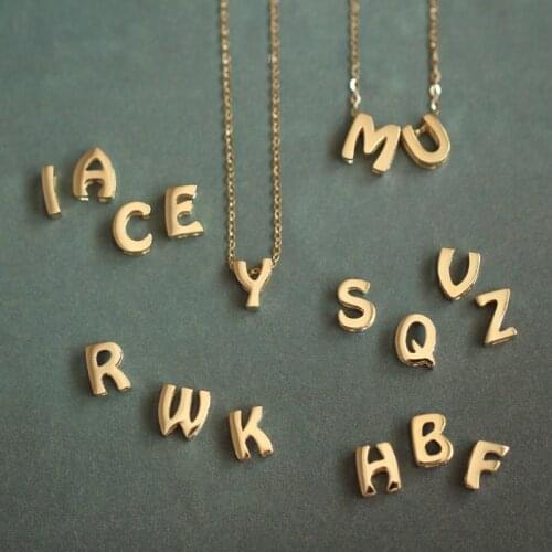 Fashion 925 Sterling Silver Chain Initial Charms Necklace Pendant A-Z Letters For Jewelry Cut Letters Single Name Necklaces