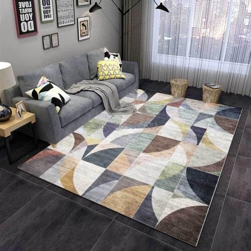 Fashion Modern Retro Stitching Geometric Living Room Bedroom Bedside Carpet Floor Mat Customization