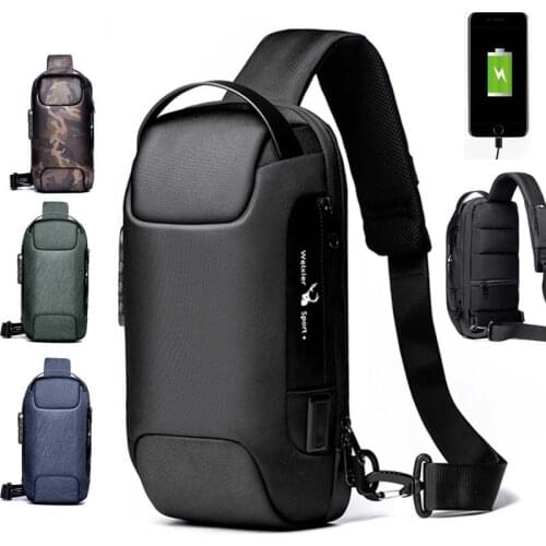 Chest Bag USB Charging Crossbody Bag New Anti-thief Men Waterproof Shoulder Bags Short Trip for Male Travel Pack Sling Bag 2021
