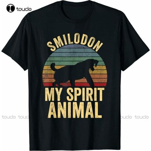 New Smilodon Is My Spirit Animal Saber Tooth Vintage T-Shirt Gift For Tiger Lovers Cotton Tee Shirt S-5Xl