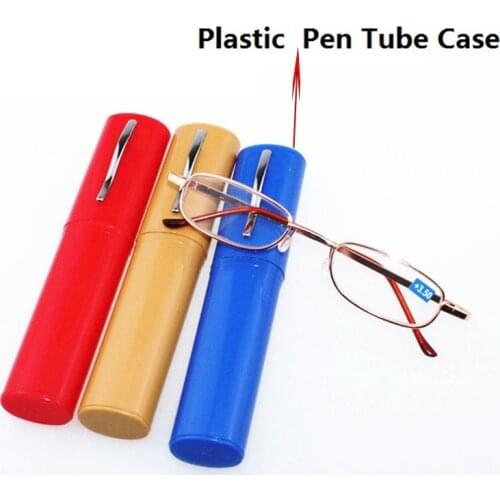 Presbyopic Reading Unisex Glasses with Pen Tube Case Portable Glasses Metal Case Spring Hinge Eyeglasses Vision Care +1.0 To+4.0