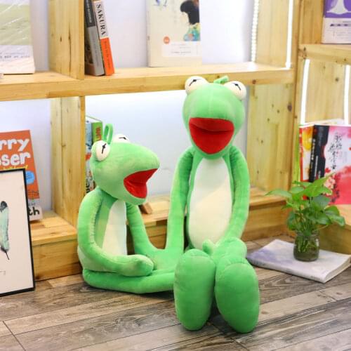 100/120cm Kermit Frog Plush Toy Long Leg Frog Pillow Stuffed Toys Children Baby Christmas Gifts