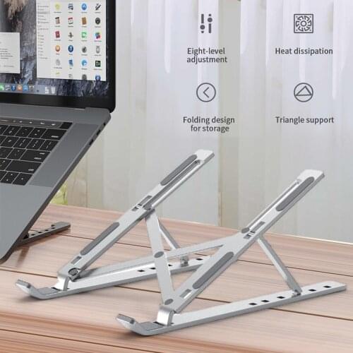 Portable Laptop Stand Aluminium Foldable Notebook Support Laptop Base Macbook Pro Holder Adjustable Bracket Computer Accessories