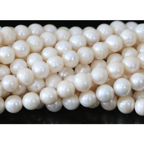 Freshwater cultured white natural pearl nearround 8-9mm loose beads fit for women diy necklace bracelet jewelry 15inch B1326