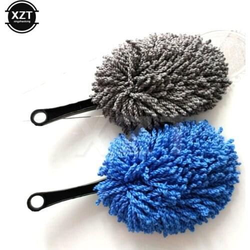 Microfiber Auto Window Cleaner Long Handle Car Wash Brush Dust Car Care Windshield Shine Towel Handy Washable Car Cleaning Tool
