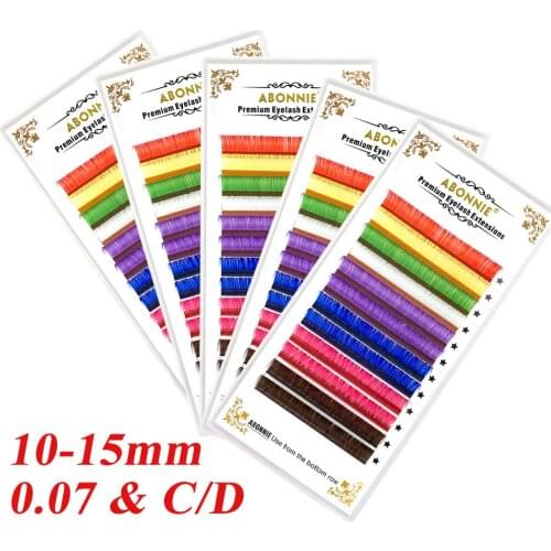 Abonnie Silk Color Volume Lash Extension Bulk Supplies Lash Extensions D Curl Mink Eyelash Extension Trays Foil Backs