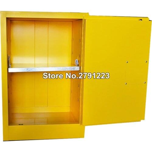 Industrial Safety Chemical Reagent Storage Cabinet for Flammable Liquid 12 Gal Capacity 1 Manual Doors Safety Storage Cabinet