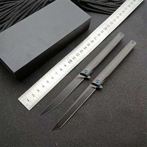 Outdoor Tactical Folding Knife m390 Carbon Fiber Handle Handy Survival Tool Camping Hunting Trekking Fruit Pocket EDC