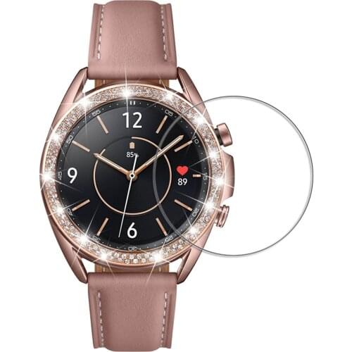 Screen protector for samsung galaxy watch 3 bezel ring with bling Diamond + Tempered Glass film for galaxy watch 3 45mm 41mm