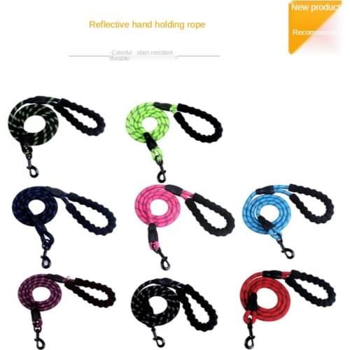Factory Pet Reflective Traction Rope round Nylon Rope Explosion-Proof Foam Handle Traction Belt Set Customization