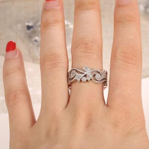 2018 Classic Engagement Ring Flowers Design AAA White Cubic Zircon Female Women Wedding Band CZ Rings Jewelry