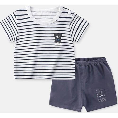 ZWF858 Baby Boy Summer Clothes Set Character Pattern Baby Boy Clothing Set Sports Tshirt+ Shorts Suits Baby Boy Girl Clothes