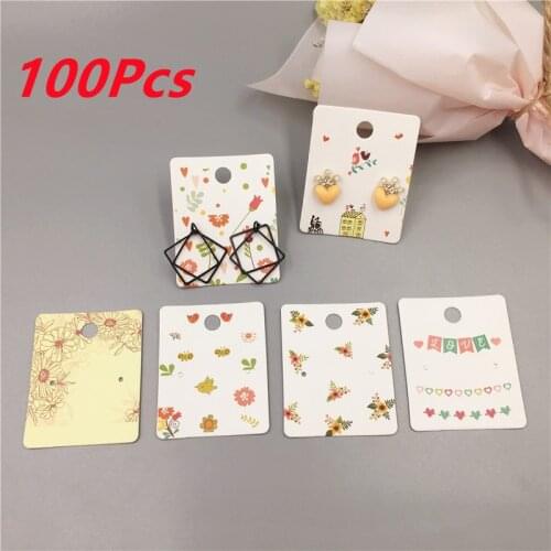100pcs 5*4cm Kraft Handmade With Love Jewelry Cards,Necklace/Earring/Hairpin/Pendant Packing Cards Love Jewelry Displays Cards