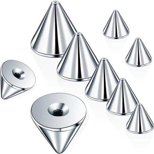 100pcs Stainless Steel Replacement CONES Ear,nose,eyebrows,tongue navel Bar end Piercing Attachments 14g 16g DIY Body Jewelry