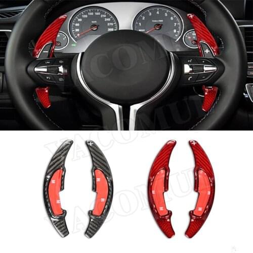 2Pcs Carbon Fiber Steering Wheel Shift Paddle Shifters Extension Decorations for BMW M2 M3 M4 M5 M6 X5M X6M Car Styling