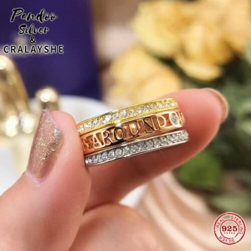 2021 Trend S925 Sterling Silver Jewelry 1:1 Copy,SWAN Multi Wearing Three Color Ring 3 on 1 For Women Party Jewelry