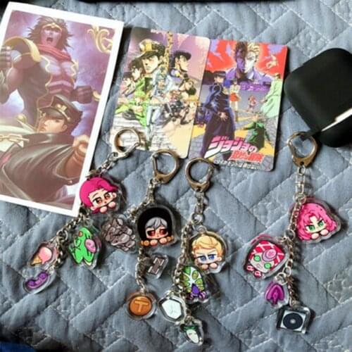 Cosmile JoJos Bizarre Adventure Giorno Giovanna JOTARO Acrylic Keychain Keyring Strap Pendant Creative gift limited cosplay new