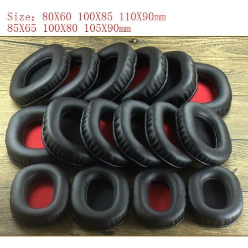 Headphone Earpads Replacement Leather Ear Pads Cover 80X60 100 X 85 110X90mm for ATH for AKG Memory Foam cushion Square Oval