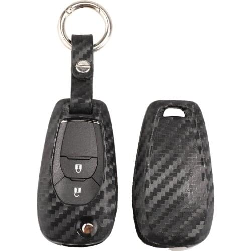 Bilchave Carbon Fiber Silicone Remote Car Key Case Cover Fob For Chevrolet Cruze Sonic Spark Trax Cases Accessories