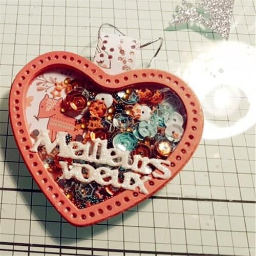 Keychain Shaker Heart PaperMetal Cutting Dies Stencils for DIY Scrapbooking Album Paper Card Decorative Craft Embossing Die Cuts