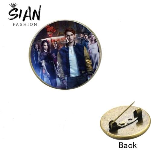 SIAN Mysteries of Riverdale Brooch Strange Town Classic Scene Pops Figures Glass Cabochon Backpack Clothes Badge Decorative Pins