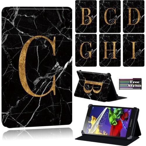 Tablet Cover Case for Lenovo Tab 2A7-(10/10F)/A10-70/Tab 2 A8/Tab 3(7 Essential/10.1)/Tab 4(8/8 Plus/10/10 Plus) - Letter Series