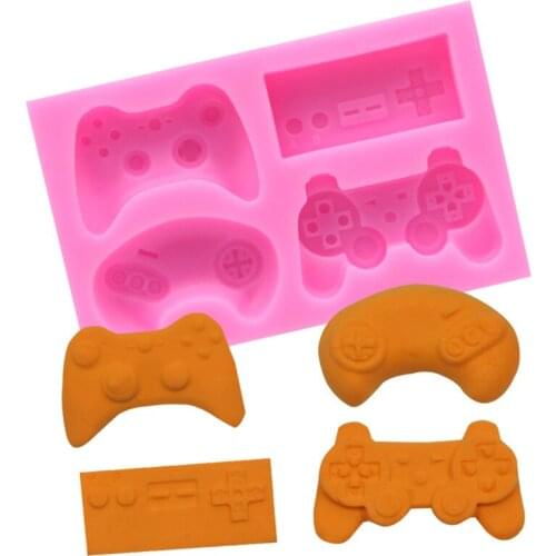 Diy Baking 4-hole Game Machine Fondant Cake Chocolate Mold Pastry Baking Supplies Biscuit Silicone Mold