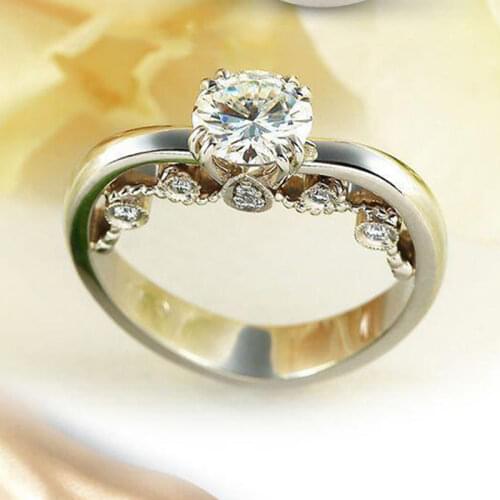 Hot sale heart ring 4-Claw Zircon Micro-inlay Wedding Party Ring for Women elegant Jewelry gift