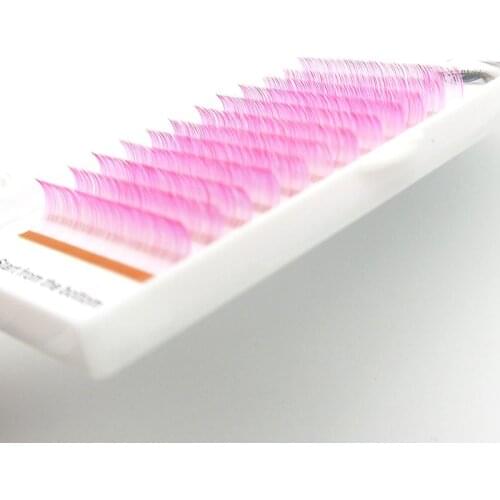 HBZGTLAD New C/D curl 0.07/0.1mm 8-14 false lashes white+pink eyelash individual colored lashes Faux volume eyelash extensions