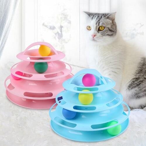 Cat Toy Cute Cat Turntable Ball Three Layer Cat Teaser Mouse Pet Kitten Young Cat Supplies Cat Treat Toy Products Cat Scratcher