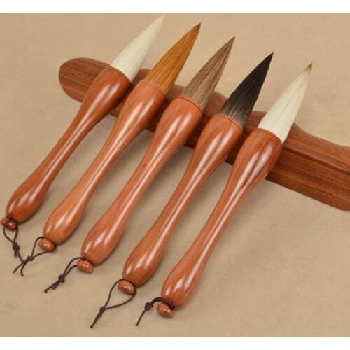 5 Styles Chinese Calligraphy Brush Chinese Traditional Calligraphy Professional Brush High Quality Animal Hair Writing Tool