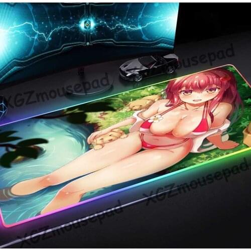 XGZ Anime Mini Cute Pet Dog Custom Large RGB Mouse Pad Black Lock Edge Computer Desk Mat Rubber Non-slip for Csgo Lol Gamer Xxl