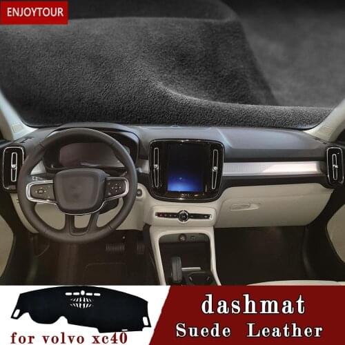 For VOLVO XC40 2017 2018 2019 2020 2021 Suede Leather Dashmat Dashboard Cover Pad Dash Mat Carpet nonslip Car-styling