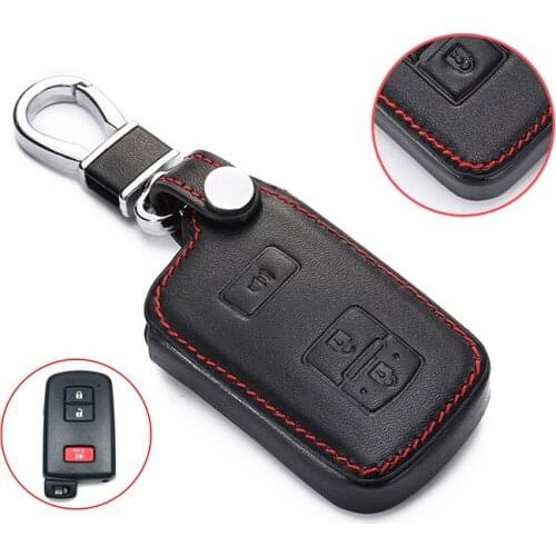 Leather Car Key Cover Case For Toyota Auris Camry RAV4 Avalon Yaris Verso Highlander Land Cruiser Corolla Prius Remote Cover