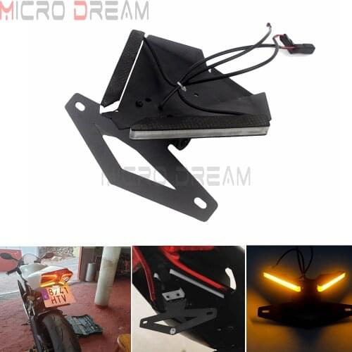 Motorbike LED Tail Tidy Fender Eliminator Kit Turn Signals License Plate Light Bracket For Ducati 899 959 1199 1299 Panigale
