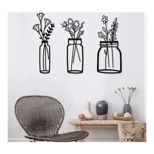 Spring Flowers Design Wall Plaque for Vases Geometric Plants Shelving Modern Metal Plant Holder Modern Living or Office decor