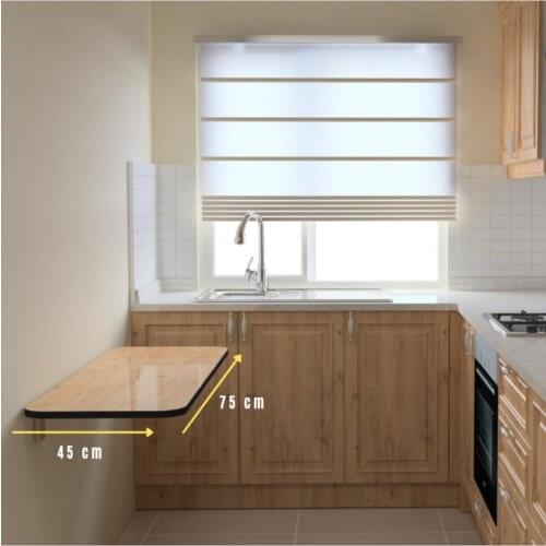 45x75 Cm Wall Mounted Bright Pine Wood Embossed Mdf Lam Break Oval Square Folding Table