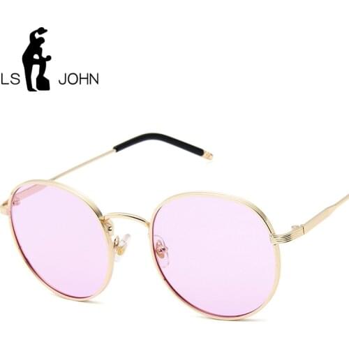 LS JOHN Classic Small Frame Round Sunglasses Women Men Brand Designer Alloy Mirror Sun Glasses Vintage Modis Oculos UV400