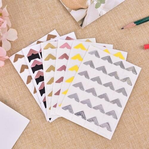 120pcs/lot Self-Adhesive Photo Frame Corner Sticker Craft Scrapbook Album Sweet