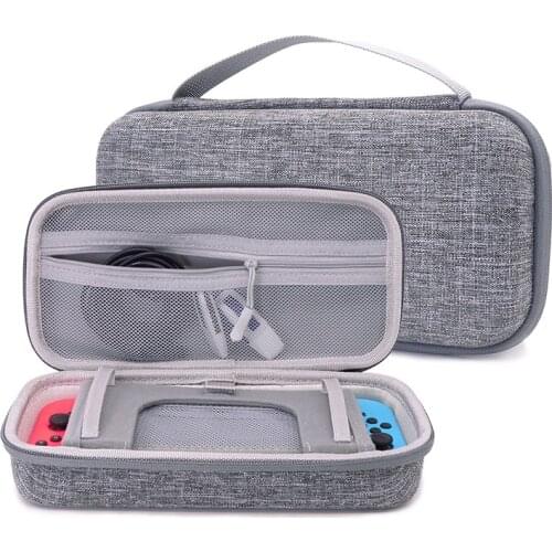 Grey High quanlity Switch Storage Bag EVA Protective Hard Case Travel Carrying Game Console Handbag for Nintendo Switch Case