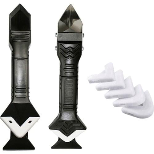 3 In 1 Glass Glue Angle Scraper Remover Sealant Smooth Scraper Caulk Finisher Grout Kit Tools Silicone Remover Angle Seam Shovel