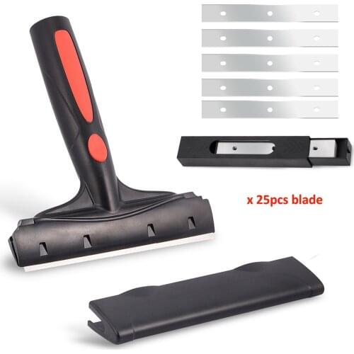 EHDIS Car Sticker Remover Handled Scraper with Metal Blade Household Glass Window Tint Squeegee Decals Glue Cement Clean Spatula