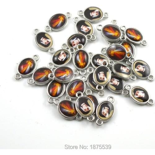 Catholic St Faustina and Jesus Mercy Two Holes Charm Alloy Connector Small Connector