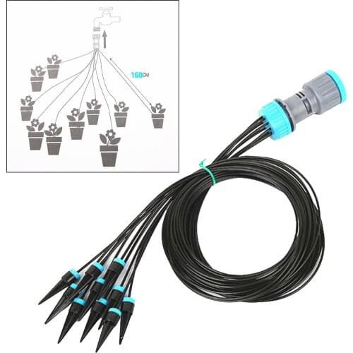 1.6M 10 Heads Smart Garden Watering System Automatic Self Drip Irrigation System For Greenhouse Watering Kit Adjustable Dripper