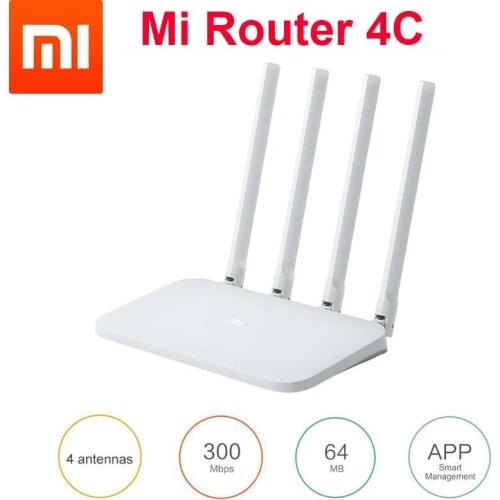 Xiaomi Smart Home WIFI Router 4C Roteador APP Control 64 RAM 802.11 b/g/n 2.4G 300Mbps 4 Antennas Wireless Routers Repeater